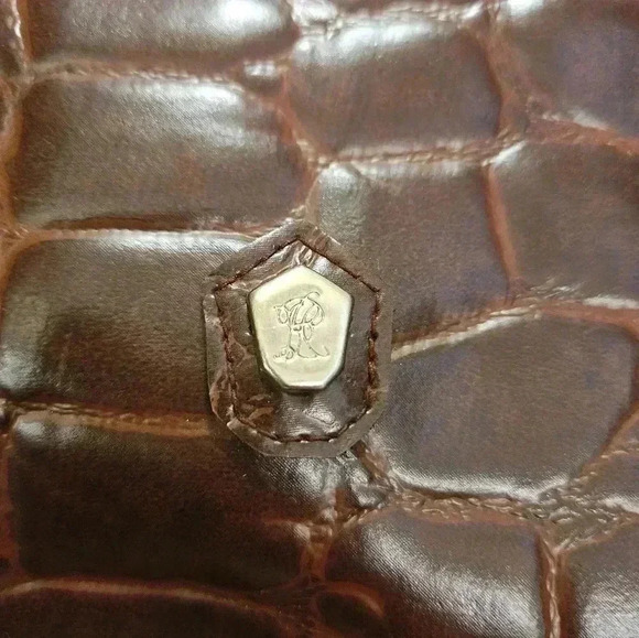 Ralph Lauren Safari Crocodile Embossed Lg Tote - Picture 3 of 6